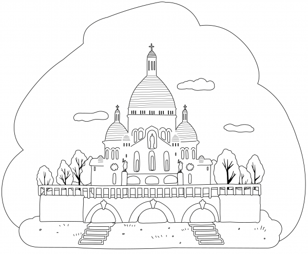 Sacre Coeur coloring page image