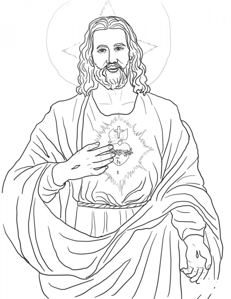 Sacred Heart coloring page image