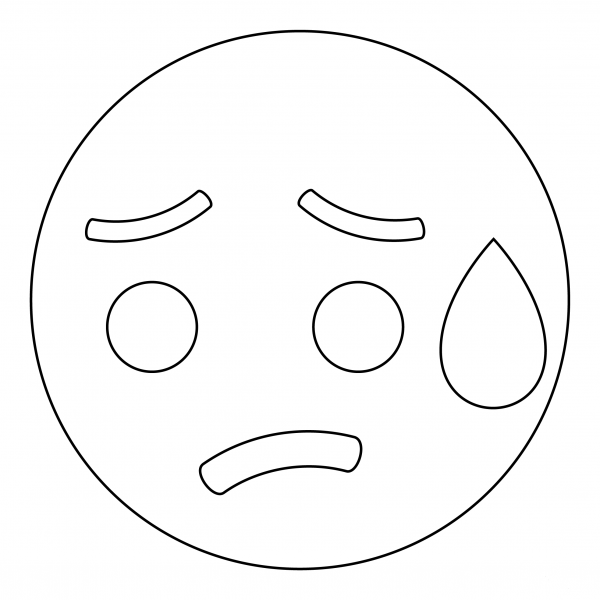 Sad but Relieved Face coloring page image