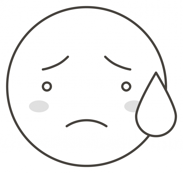 Sad but Relieved Face coloring page image