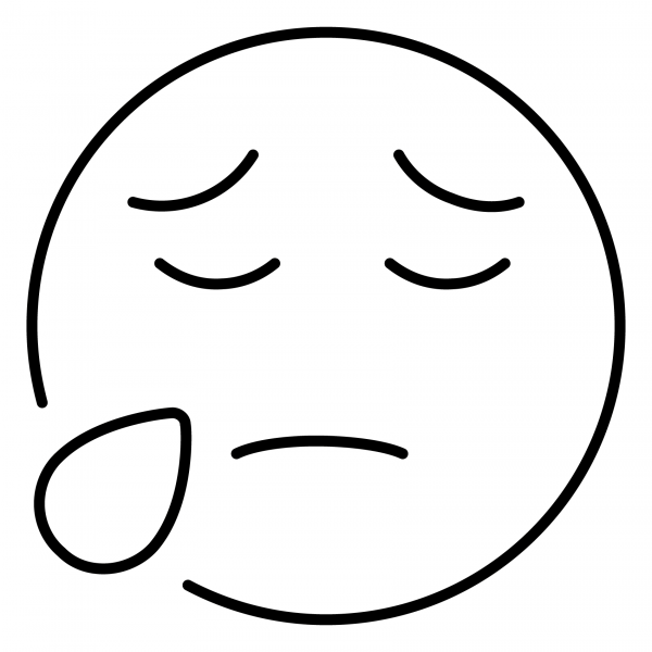 Sad but Relieved Face Emoji coloring page image