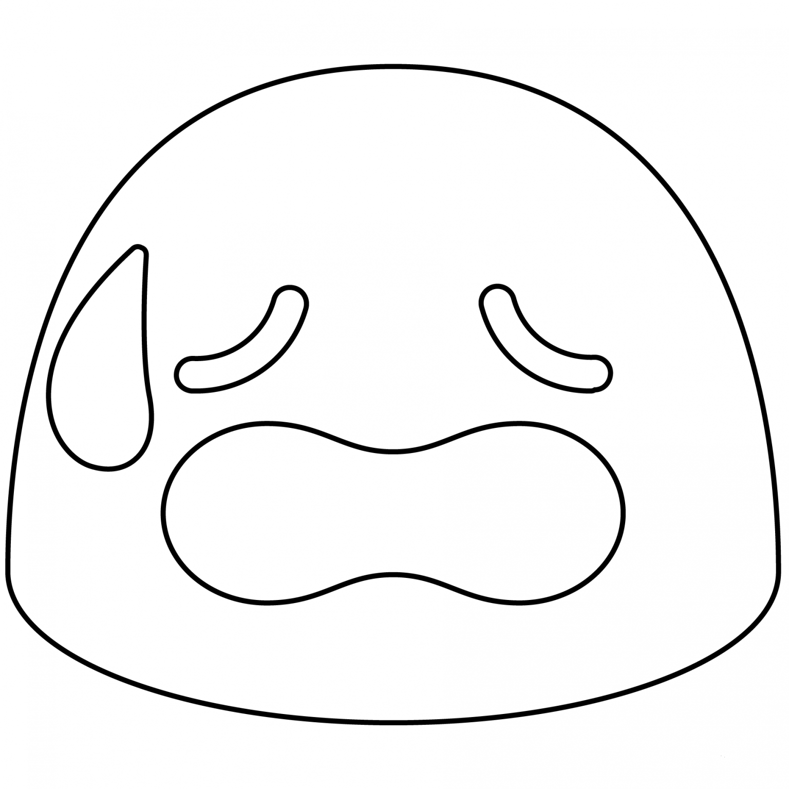 Sad but Relieved Face Emoji coloring page - ColouringPages