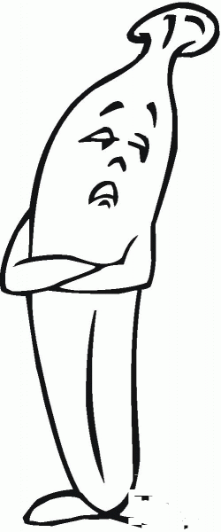 Sad Cartoon Banana coloring page image