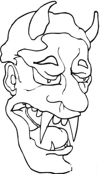 Sad Demon  coloring page image