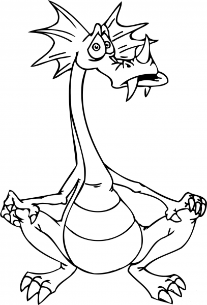 Sad Dragon coloring page image