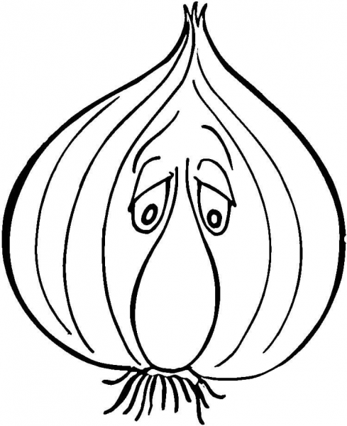 Sad Garlic  coloring page image