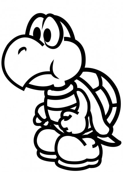 Sad Koopa Troopa coloring page image