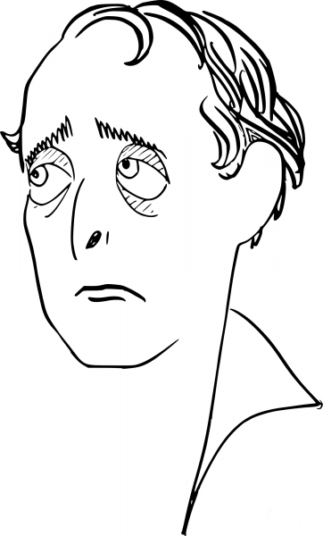 Sad Mans Face coloring page image