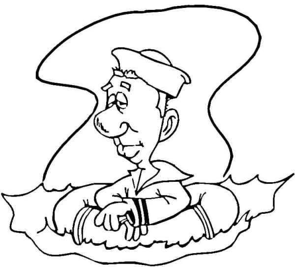 Sad Sailor  coloring page image