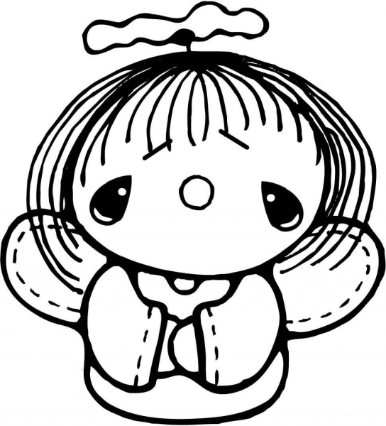 Sad Tiny Angel coloring page image