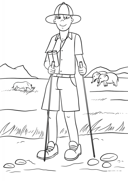 Safari Guide coloring page image