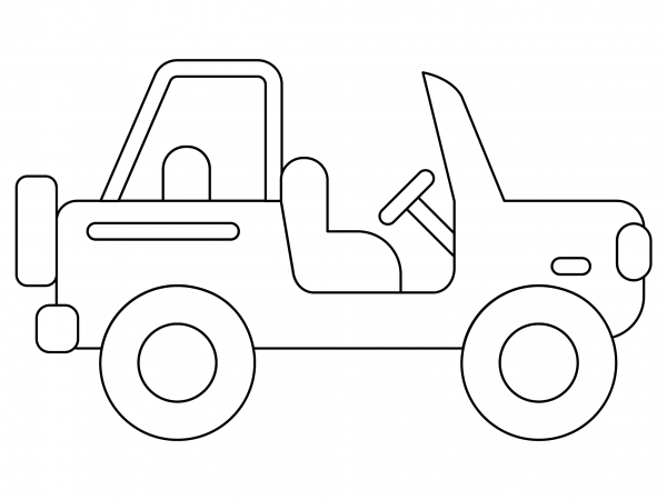 Safari Jeep coloring page image