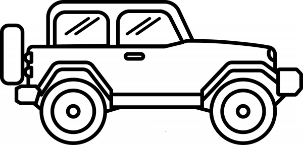 Safari Jeep coloring page image