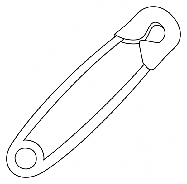 Safety Pin Emoji coloring page image