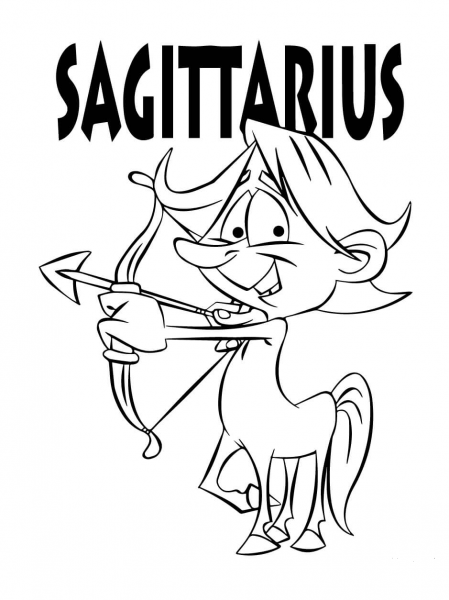 Sagittarius Centaur Greek God Caricature coloring page image