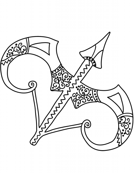 Sagittarius zodiac sign coloring page image