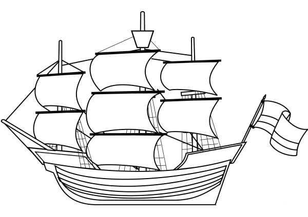 Sail Boat coloring page image