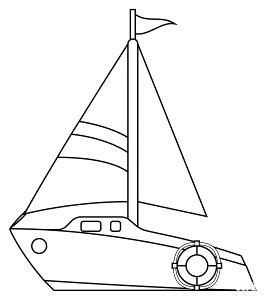 Sailboat coloring page image