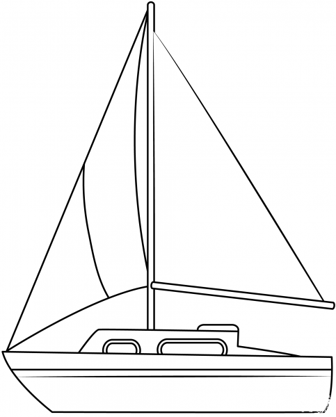 Sailboat coloring page image