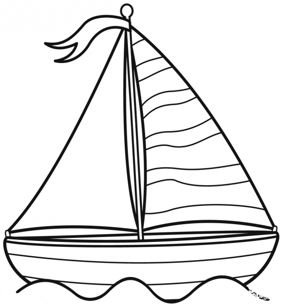 Sailboat coloring page image
