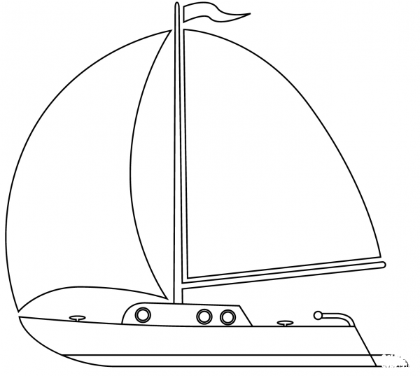 Sailboat coloring page image