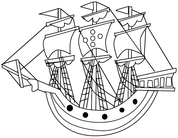 Sailboat coloring page image