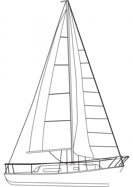 Sailboat coloring page image