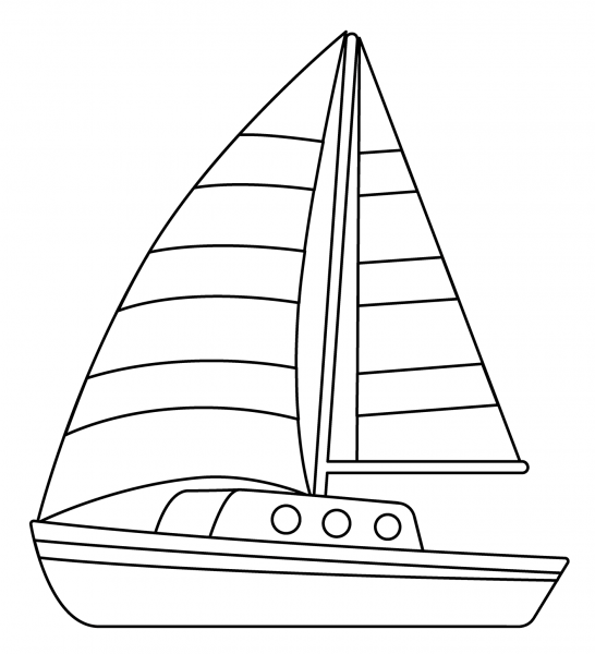Sailboat Emoji coloring page image
