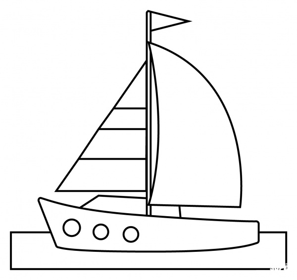 Sailboat Emoji coloring page image