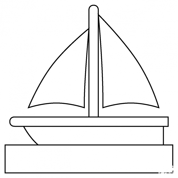 Sailboat Emoji coloring page image