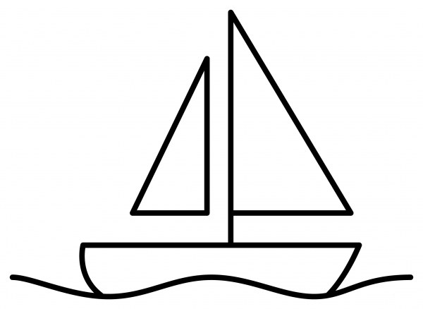 Sailboat Emoji coloring page image