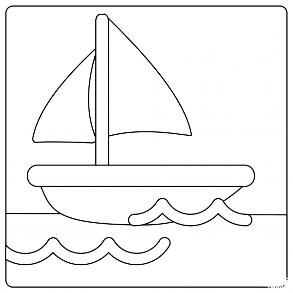 Sailboat Emoji coloring page image