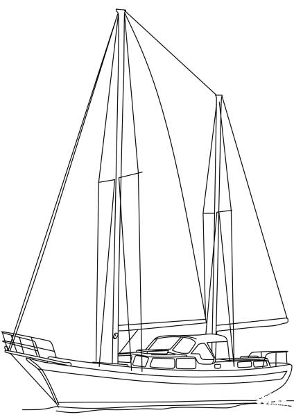 Sailing Ketch coloring page image