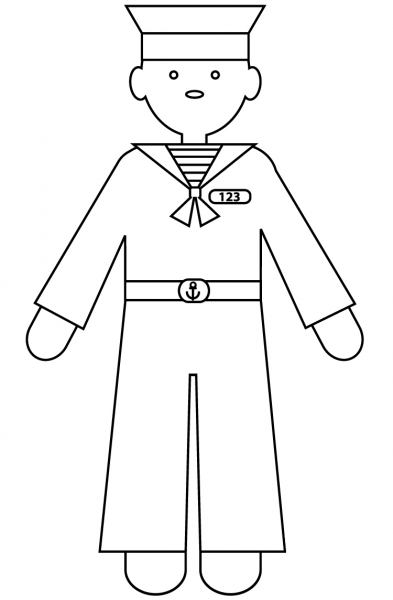Sailor coloring page image