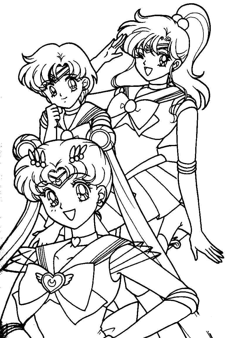 Sailor Moon Girls coloring page - ColouringPages