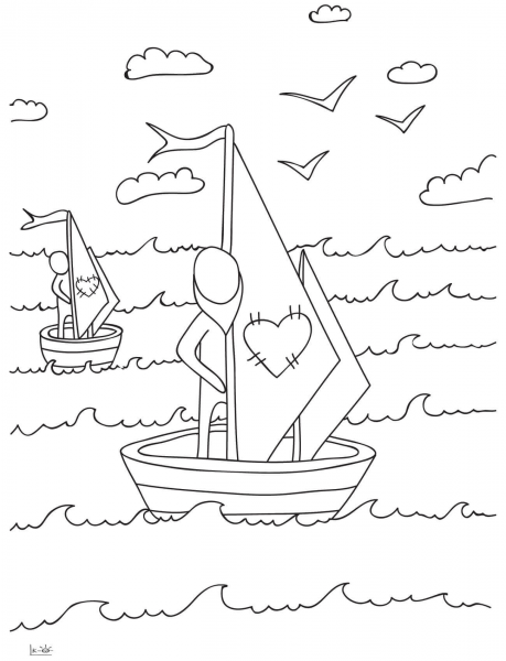 Sailors in Search of Love coloring page image