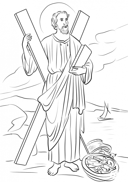 Saint Andrew coloring page image