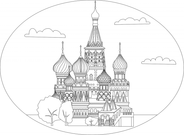 Saint Basils Cathedral coloring page image
