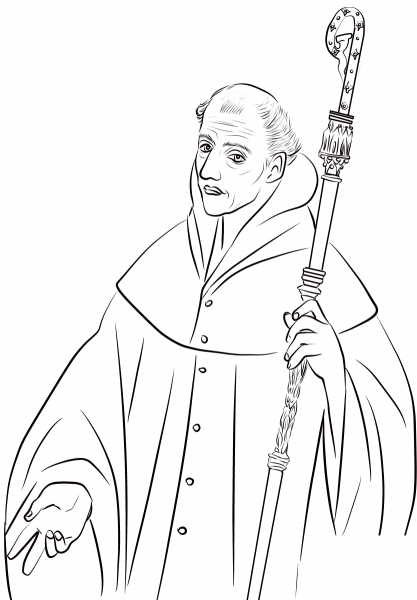 Saint Benedict coloring page image