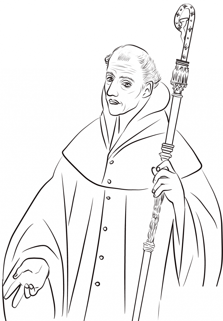 Saint Benedict coloring page - ColouringPages