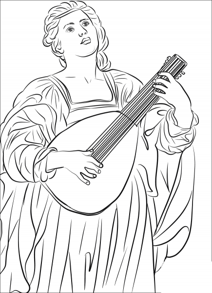 Saint Cecilia coloring page image