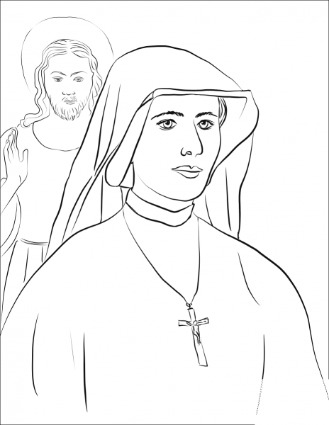 Saint Faustina coloring page image
