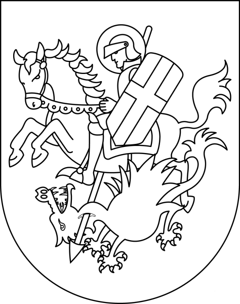 Saint George Killing the Dragon coloring page image