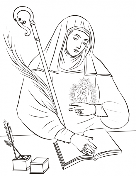 Saint Gertrude coloring page image