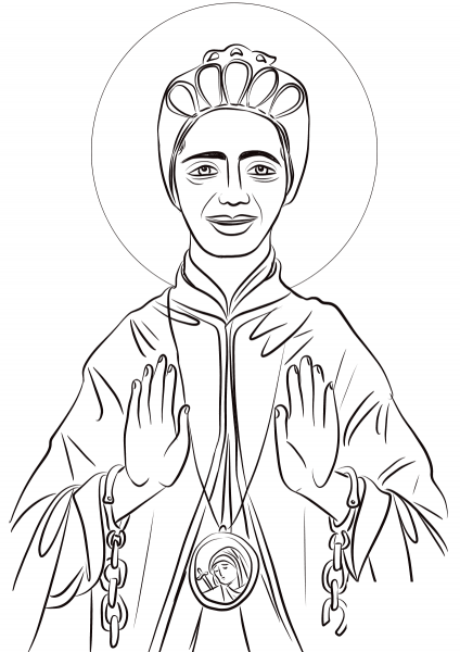 Saint Josephine Bakhita coloring page image