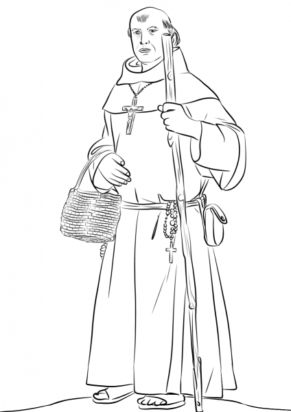 Saint Junipero Serra coloring page image