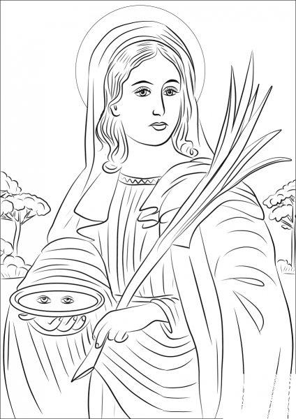 Saint Lucy coloring page image