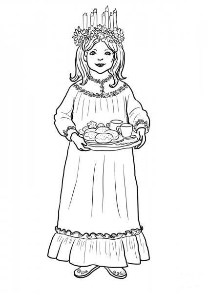 Saint Lucy Day coloring page image