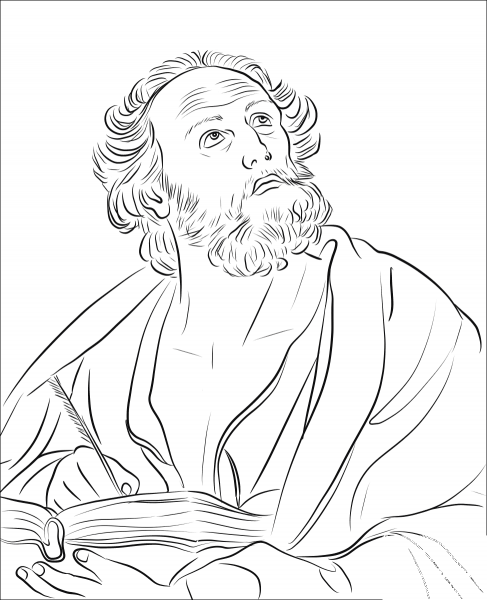 Saint Luke coloring page image