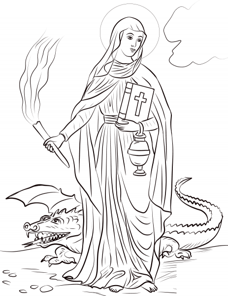 Saint Martha coloring page image